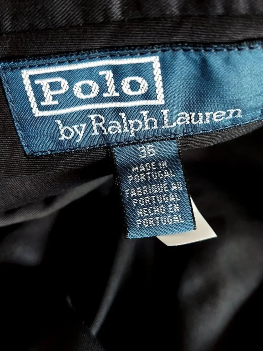 Polo Ralph Lauren Men Pants Size 36 Charcoal Gray Wool Twill Trousers Unhemmed